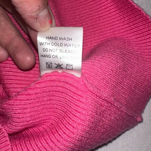 Share Andree by Unit Pink and Red Color Block Dress Bodycon Ribbed Size Small - Picture 10 of 10